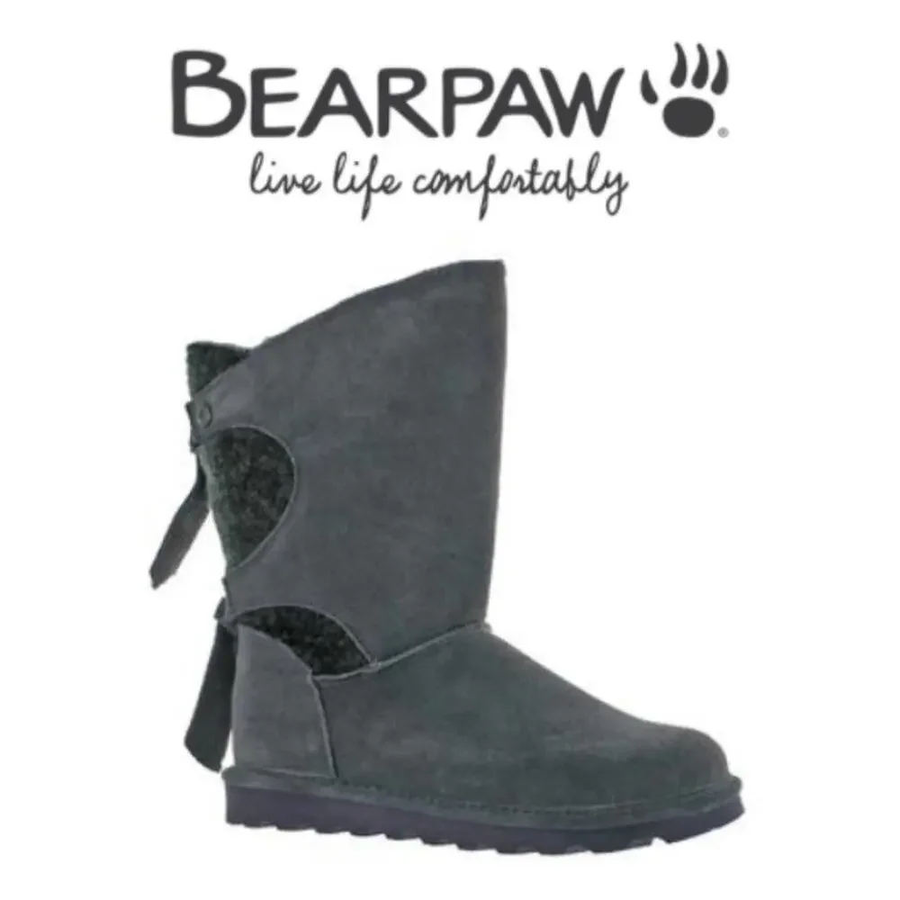 BEARPAW WILLOW gray suede winter boots size 10